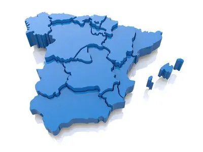 Three-dimensional map of Spain. 3d