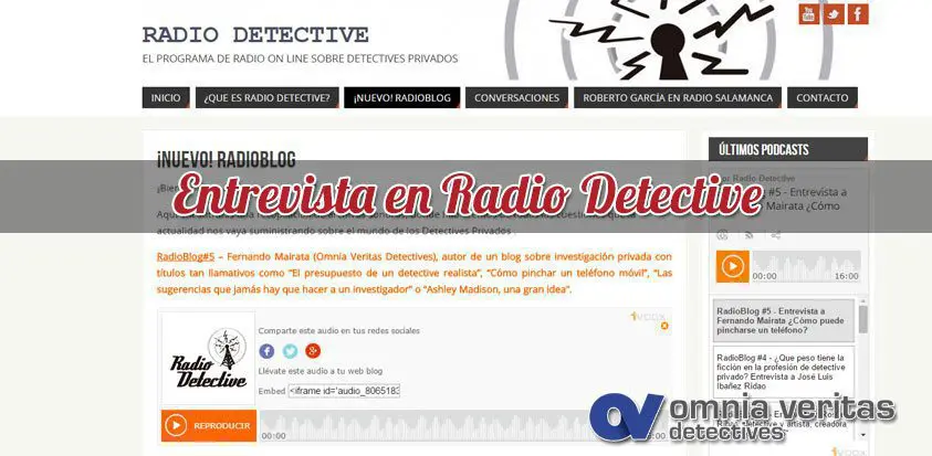 Entrevista en Radio Detective